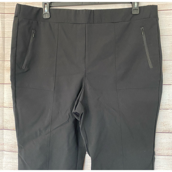 Lane Bryant Black Ponte Crop Dress Pants Zip Pockets Size 20 Womens - Picture 2 of 6